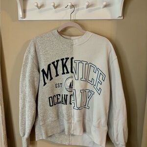 Abercrombie & Fitch Gray and White Split Sweatshirt